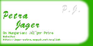 petra jager business card